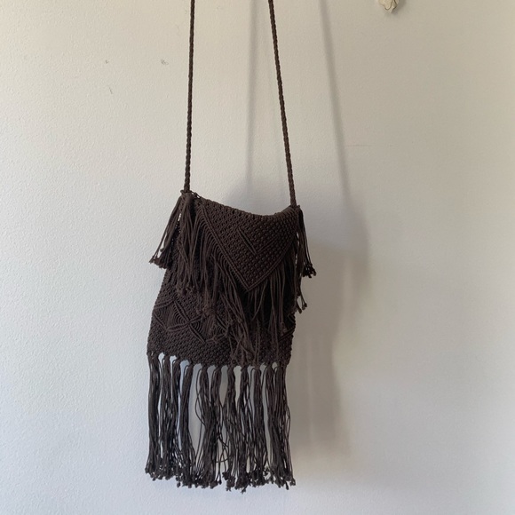 Brown Macrame Purse - Picture 1 of 3